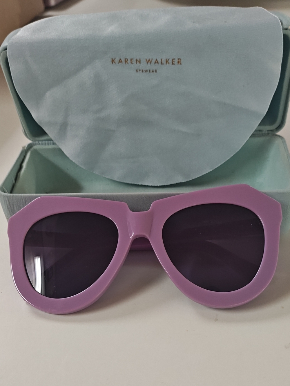 Karen Walker Women's Chunky Lilac Sunglasses - Fashionable UV Shades